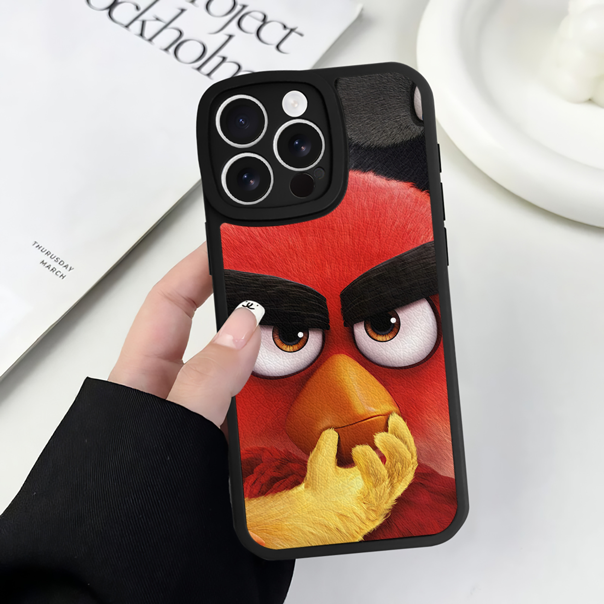 （画像用） Angry Birds アングリーバード 【iPhone 16シリーズ対応】シリコンスマホケース（レザー調） 材質：シリコン